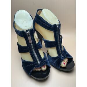 Michael Kors Berkley Blue Velvet‎ T-Strap Sz 9M, Preowned